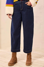 Tribal Jeans Audrey Boundless Stretch Crop Wide Leg Denim Jeans - Dark Night