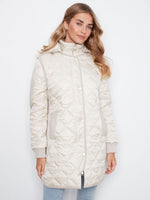 Charlie B Puffer Coat with Removeable Hood - Pearl