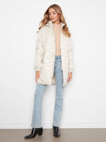 Charlie B Puffer Coat with Removeable Hood - Pearl