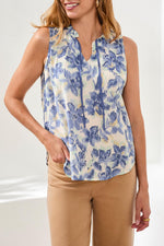 Tribal Fashions Frill Neck Sleeveless Blouse with Tassel Strings