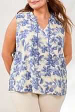 Tribal Fashions Frill Neck Sleeveless Blouse with Tassel Strings