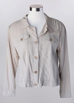 Keren Hart Linen Blend Button Up Jacket - Sand