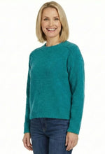Ethyl Fuzzy Crew Neck Sweater - Teal