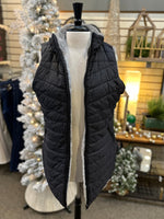 Keren Hart Reversible Maxi Vest - Black to Faux Fur