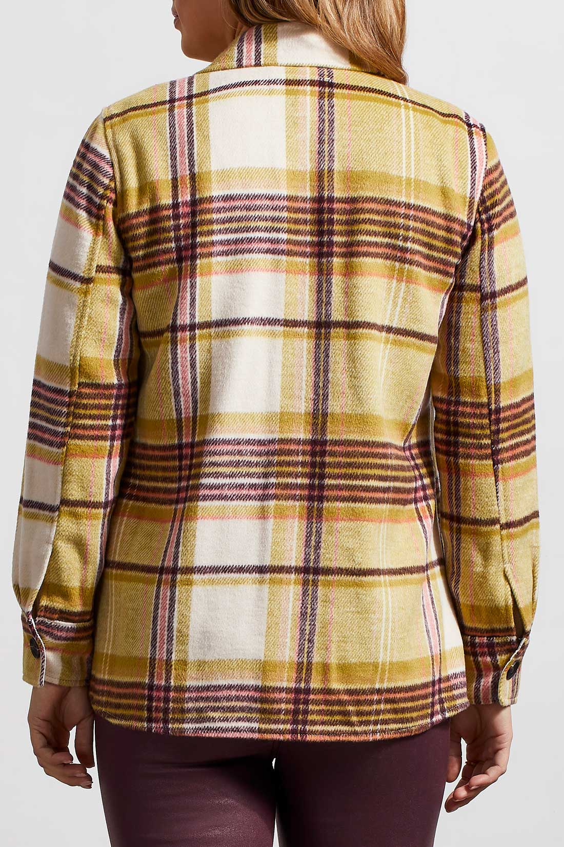 Tribal Fashions Chartreuse Plaid Shacket