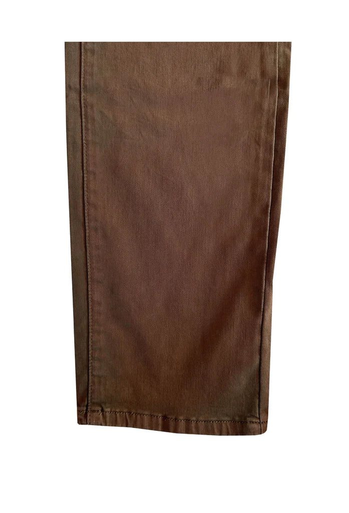 Ethyl Fly Front Straight Leg Stretch Jean - Chocolate