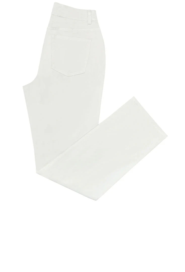 Ethyl Fly Front Straight Leg Stretch Jean - Winter White / Cream