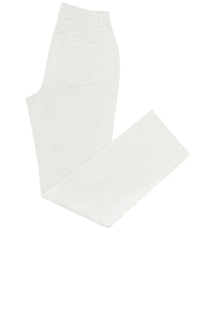 Ethyl Fly Front Straight Leg Stretch Jean - Winter White / Cream