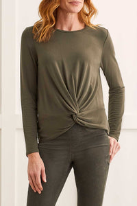 Tribal Fashions Twist Knot Front Long Sleeve - Dark Cedar