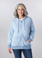 Keren Hart Cozy Wash Zip Hoodie - Light Blue