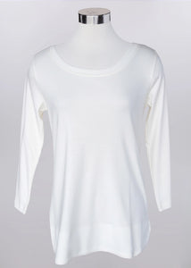 Keren Hart 3/4 Sleeve Cotton Scoop Neck - Ivory