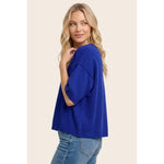Elbow Sleeve Solid Sweater by Staccato - Royal Blue