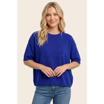 Elbow Sleeve Solid Sweater by Staccato - Royal Blue