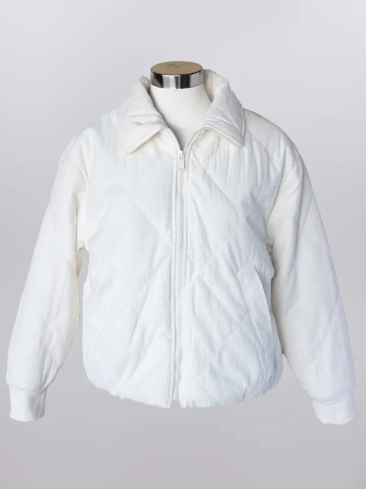 Keren Hart Corduroy Quilted Puff Jacket