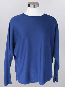 Crew Neck Sweater with Gold Button Cuff by Keren Hart