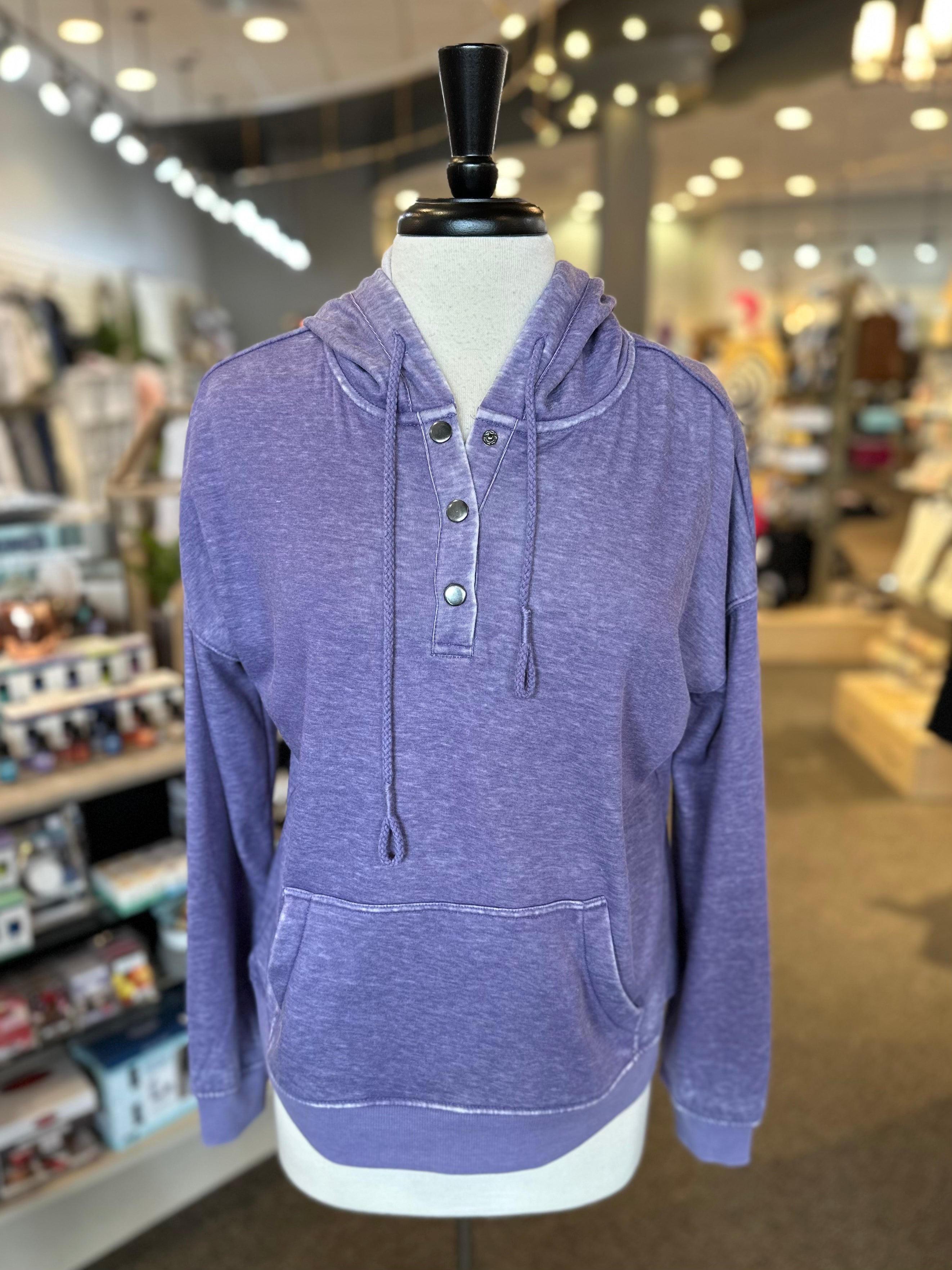 Keren Hart Lavender Snap Front Hoodie