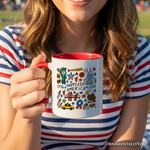 Happy 250th America Doodle Mug, Patriotic USA 1776-2026