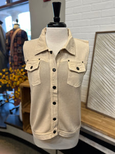 PBJ Blues Snap Sweater Vest - Cashmere Tan