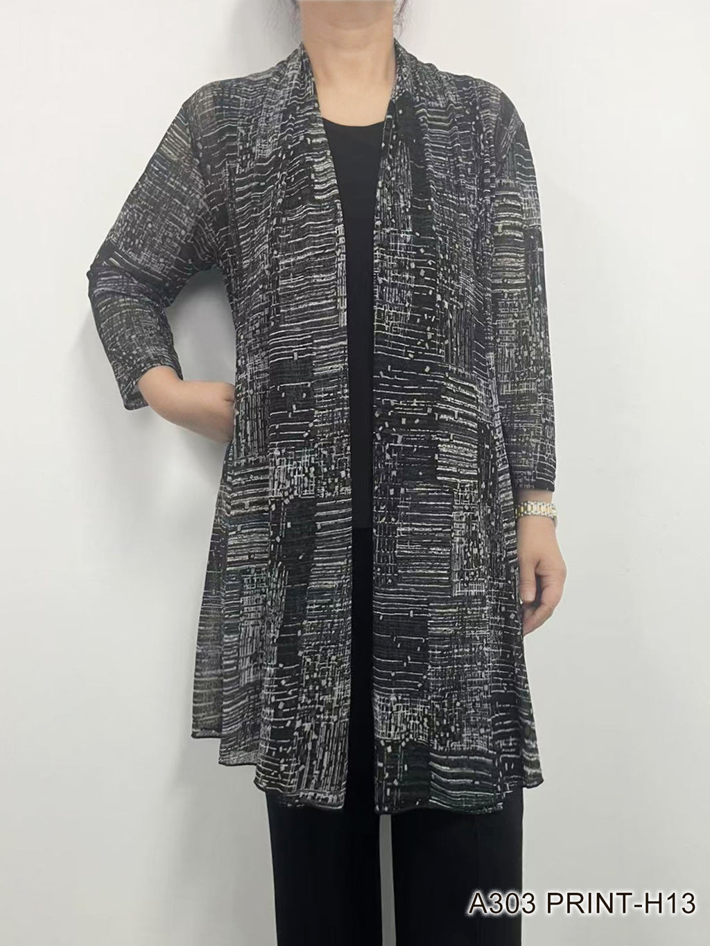 Printed Mesh Cardigan by Creation