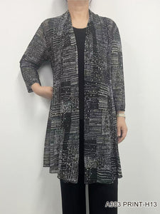 Printed Mesh Cardigan by Creation