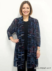 Printed Mesh Cardigan by Creation