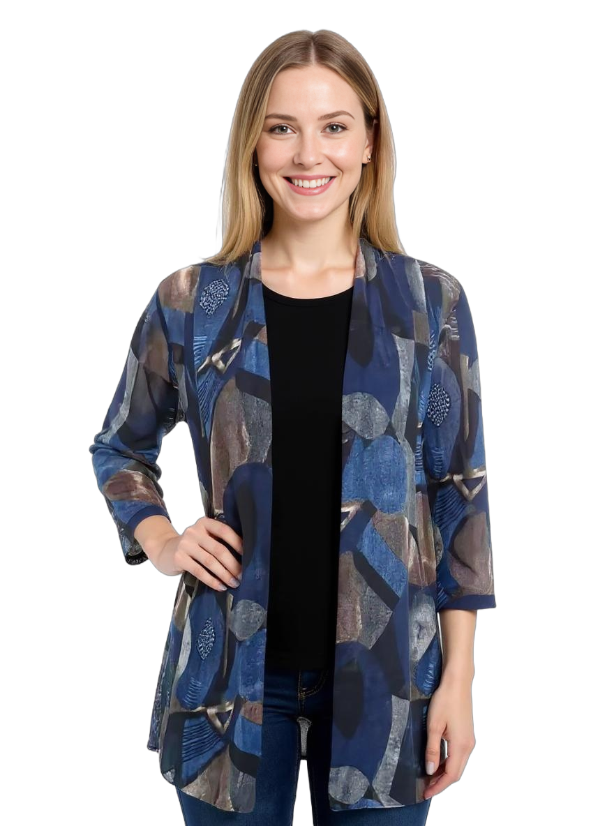 Printed Mesh Cardigan by Creation