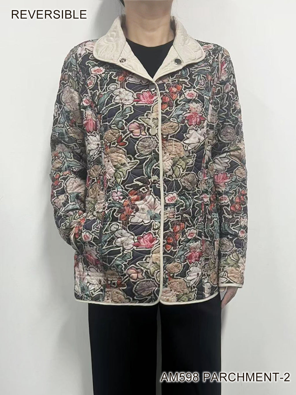 Reversible Floral Quilted Jacket by Creation