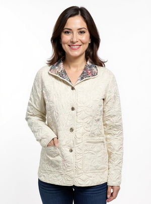 Reversible Floral Quilted Jacket by Creation