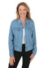 Lulu B Frayed Denim Tencel Jacket