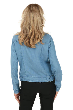 Lulu B Frayed Denim Tencel Jacket