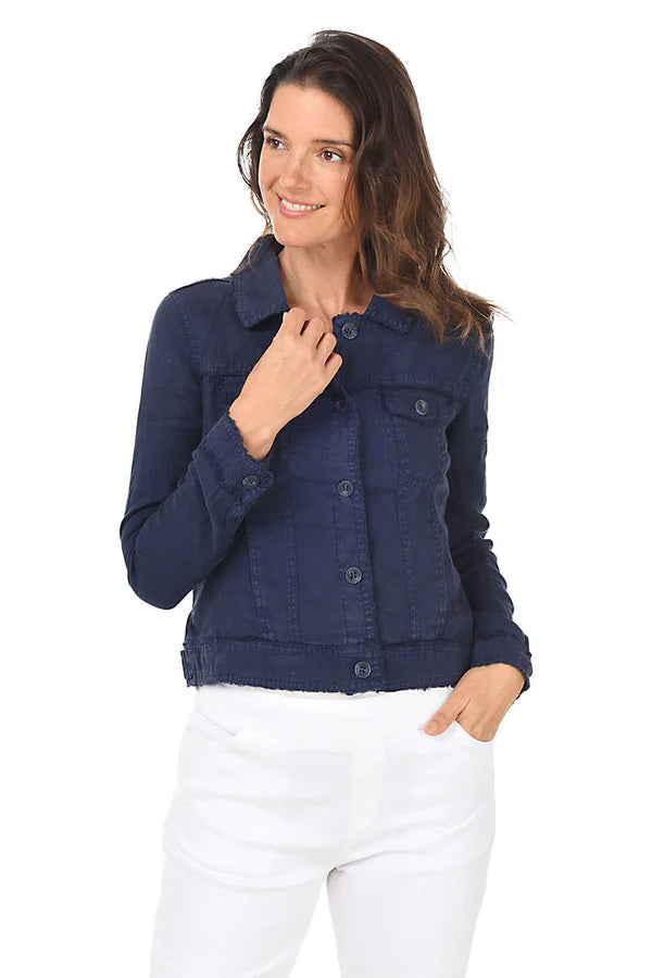 Lulu B Linen Travel Jacket - Navy