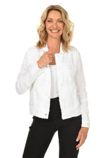 Lulu B Linen Travel Jacket - White