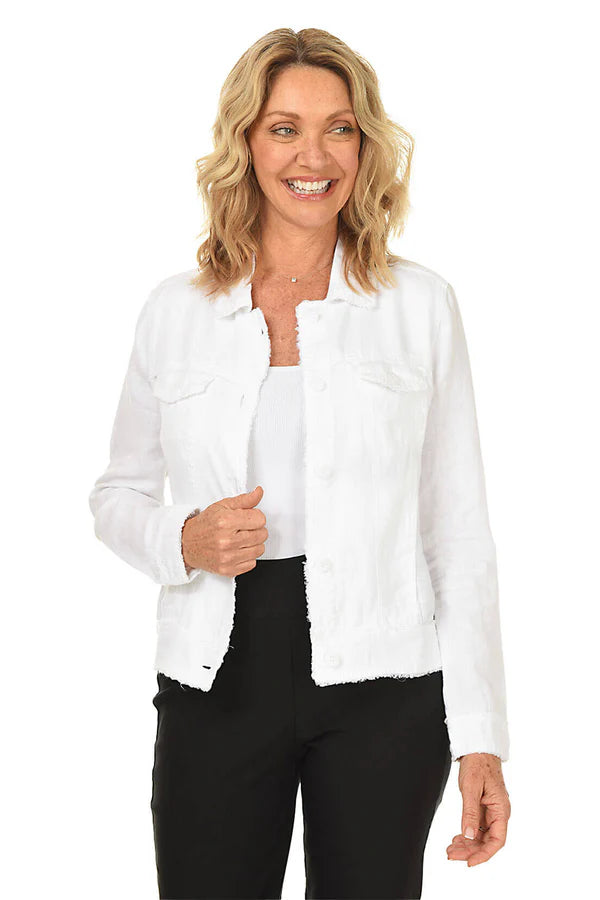 Lulu B Linen Travel Jacket - White