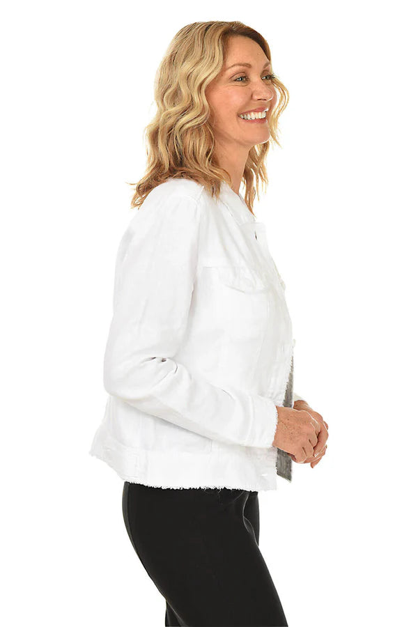 Lulu B Linen Travel Jacket - White