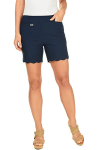 Lulu B Bengaline Scallop Short - Navy