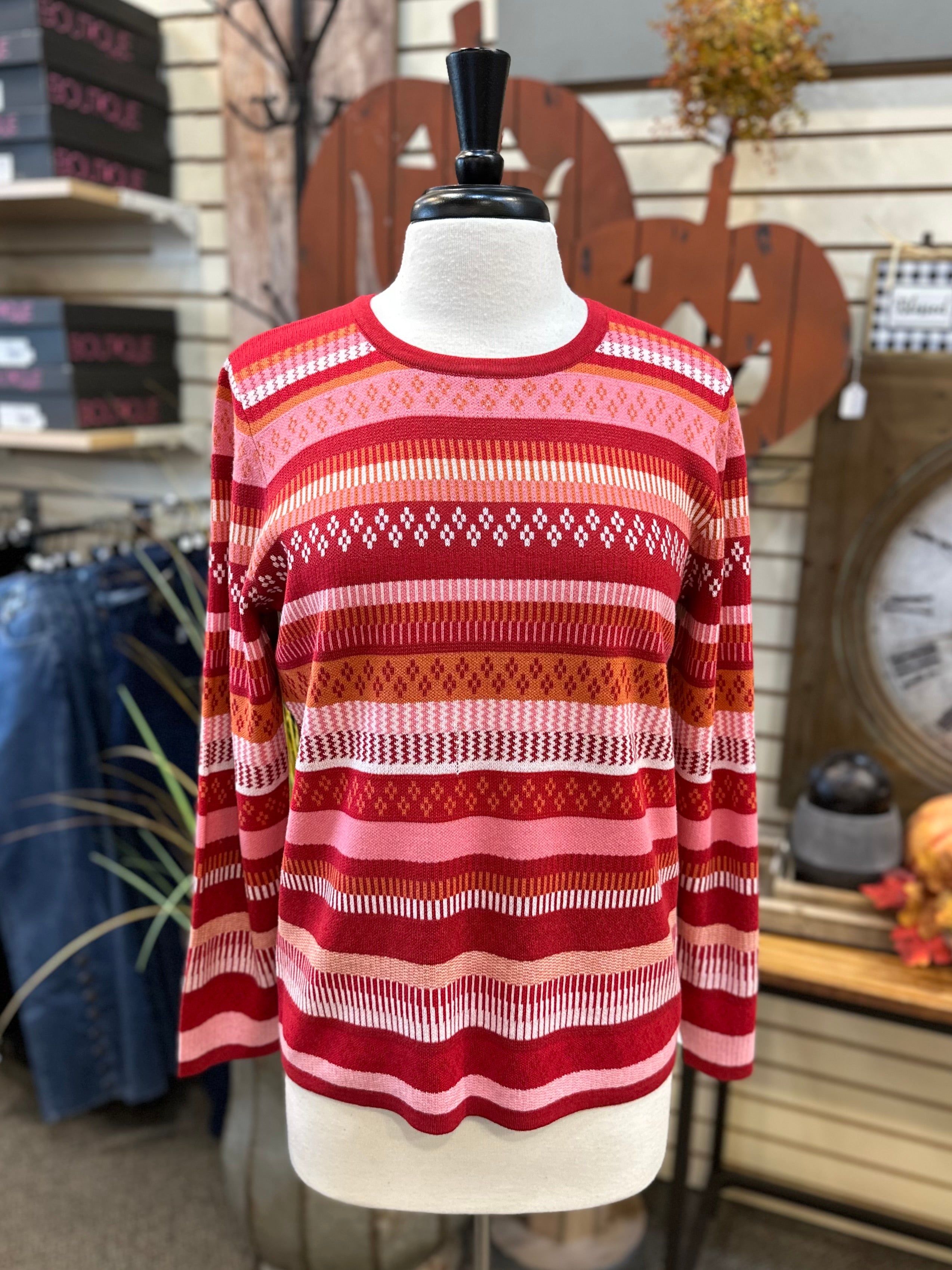 Nordic Print Cotton Knit Sweater by SUNDAY