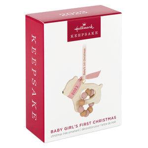 2023 Baby Girl's First Christmas Bear Hallmark Keepsake Ornament