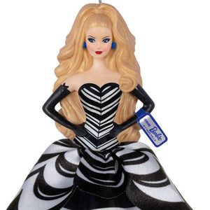 Barbie™ 65th Anniversary Blue Sapphire Porcelain and Fabric Ornament 2024 Hallmark Keepsake Ornament