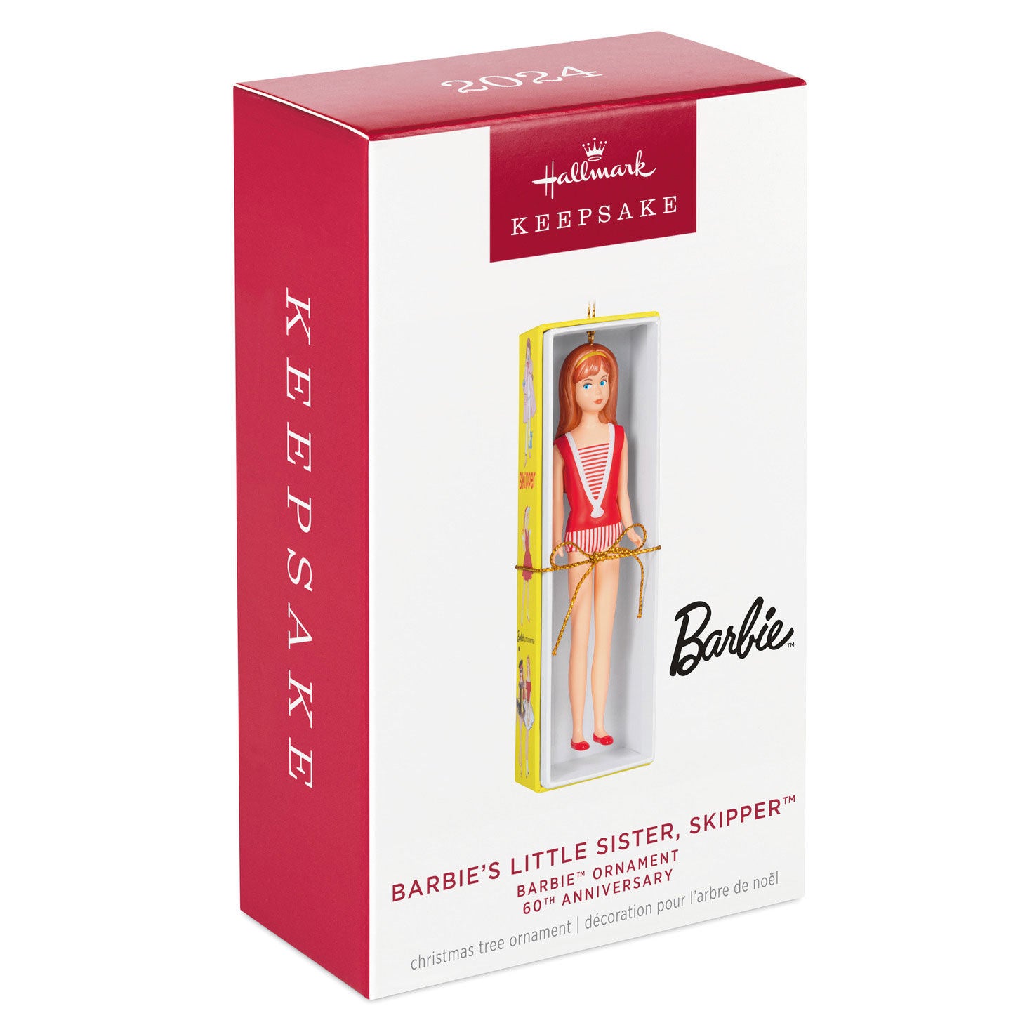 Barbie™ 60th Anniversary Barbie's Little Sister, Skipper™ 2024 Hallmark Keepsake Ornament