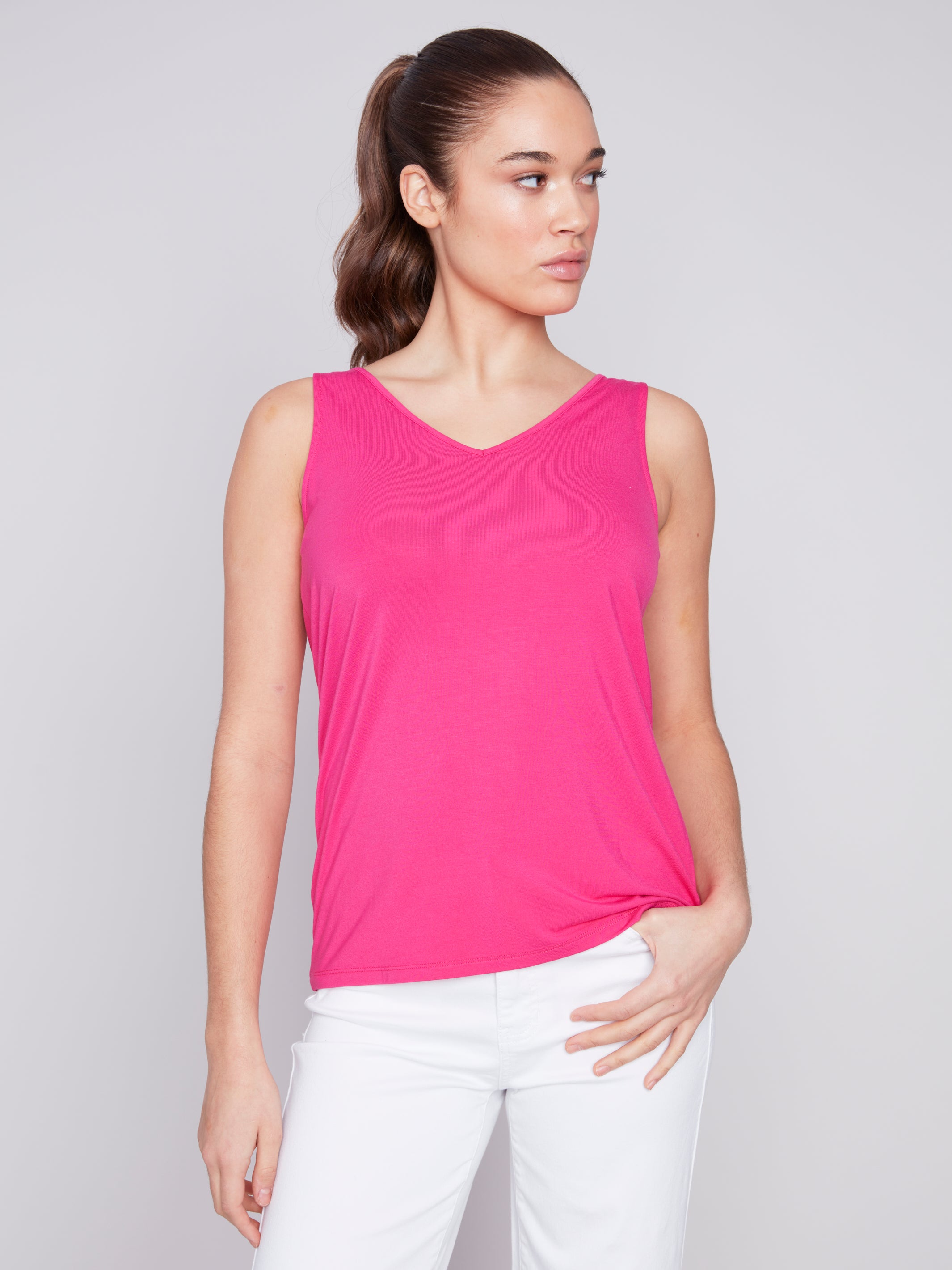 Charlie B Bamboo Viscose Reversible Cami - Punch