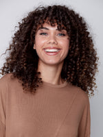 Charlie B Asymmetrical Knit Long Sleeve - Truffle