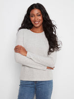 Charlie B Brushed Ribbed Crew Neck Top - Heather Grey