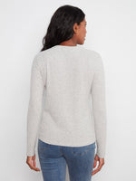 Charlie B Brushed Ribbed Crew Neck Top - Heather Grey