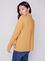 Charlie B Cotton Funnel Neck Sweater - Gold