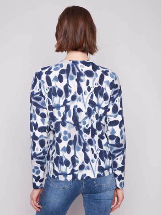 Charlie B Reversible Printed Crew Neck Sweater - Smudge
