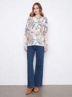 Charlie B Reversible Long Sleeve Drop Shoulder Crew Neck Sweater - Dream