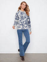Charlie B Reverse Print Cotton Hoodie Sweater - Lovely