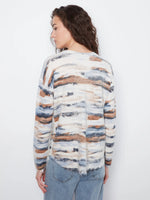 Charlie B Reversible Drop Shoulder Printed Crew Neck Sweater - Stream