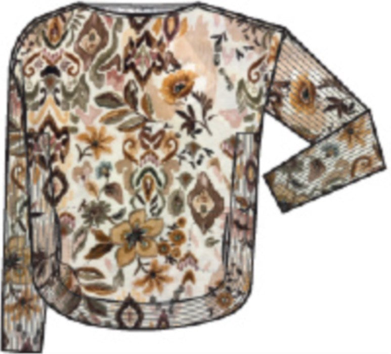 Charlie B Printed Round Hem Sweater