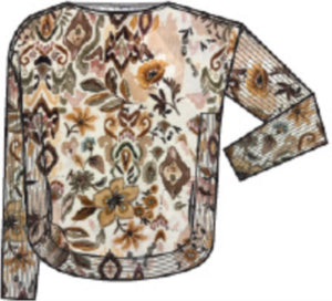 Charlie B Printed Round Hem Sweater